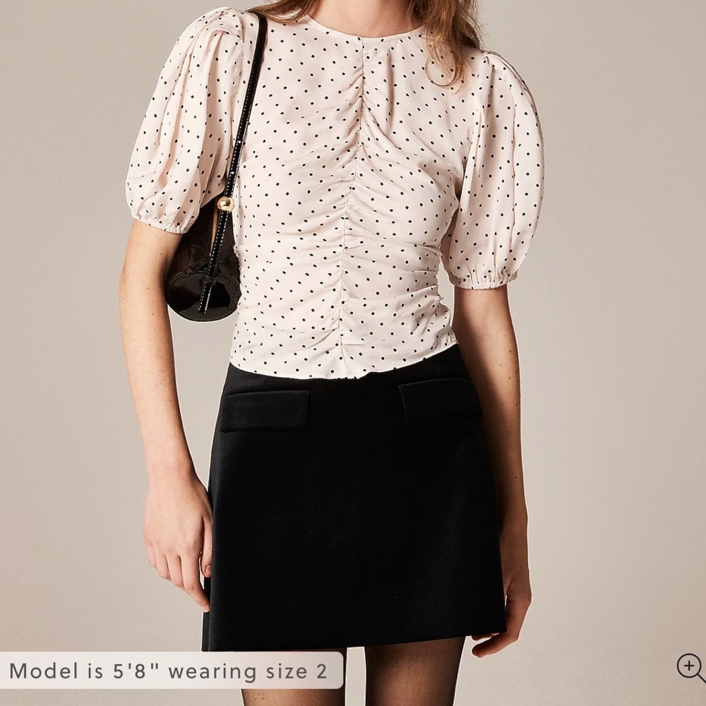 J. Crew Cream Polka Dot Blouse size 4